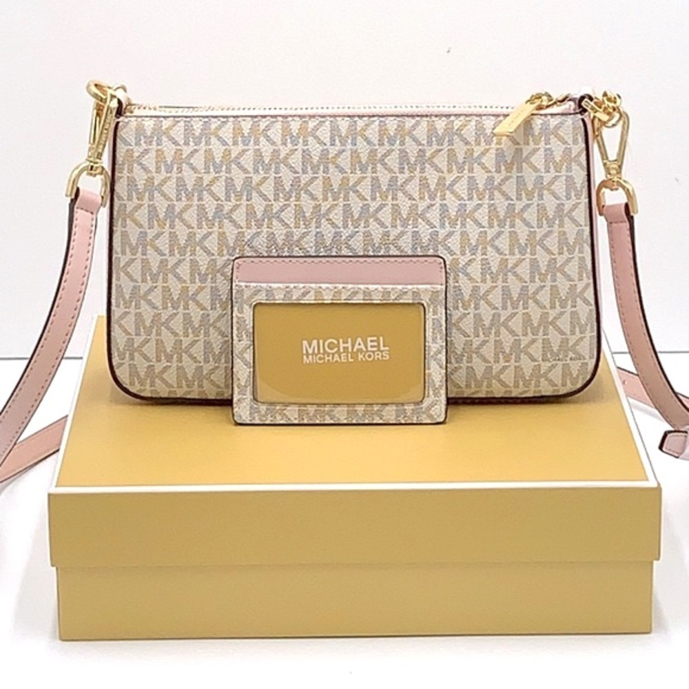 MICHAEL KORS GIFTABLE SHOULDER BAG & CARD HOLDER BOXED SET POWDER BLUSH … - Picture 9 of 16